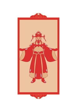 財(cái)神邊框繪制作品