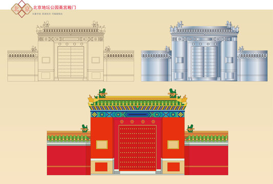 北京地壇公園齋宮殿門