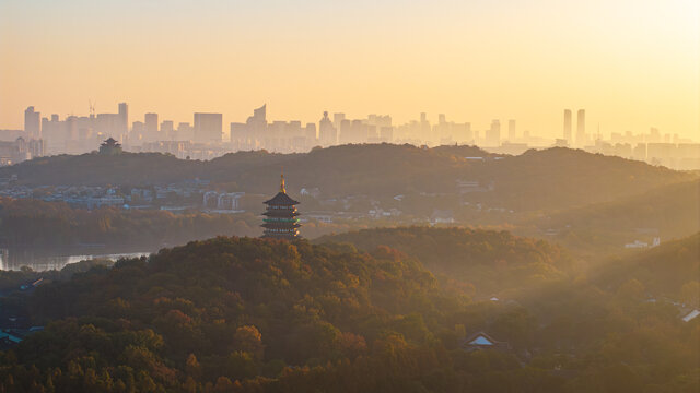 杭州西湖與城市風光