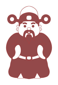 剪紙風(fēng)格財(cái)神