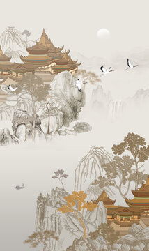 樓閣山水圖