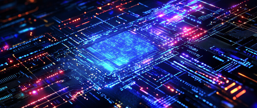 抽象電路板科技圖