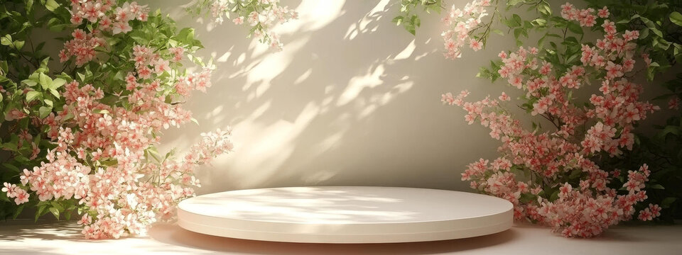 花朵展臺背景圖