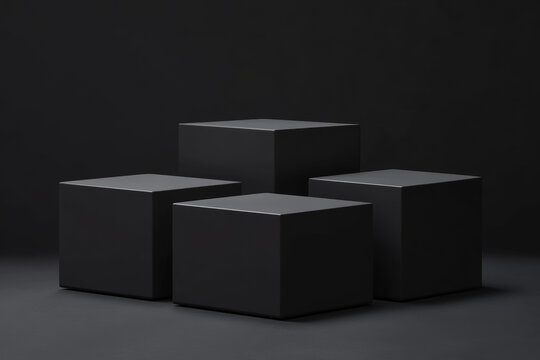 現(xiàn)代極簡黑色幾何展示臺