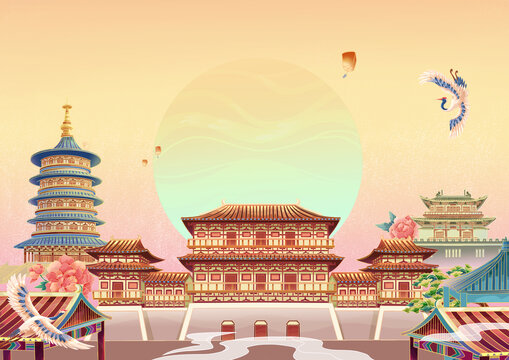 洛陽地標(biāo)建筑海報設(shè)計