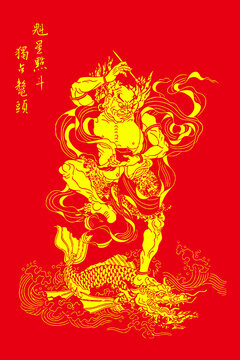 木板雕刻年畫矢量化底圖