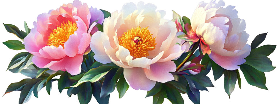 [免摳素材]精致的牡丹花束圖畫