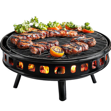 [免摳素材]圓形戶外燒烤爐烤肉