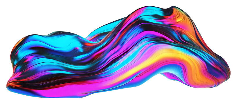 [免摳素材]抽象流淌的色彩形狀