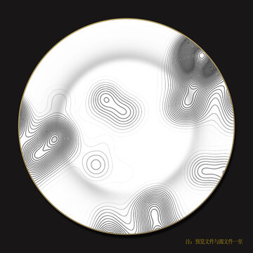 抽像彎曲線(xiàn)條陶瓷餐具花紙?jiān)O(shè)計(jì)