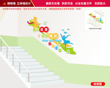 舞蹈樓梯文化墻