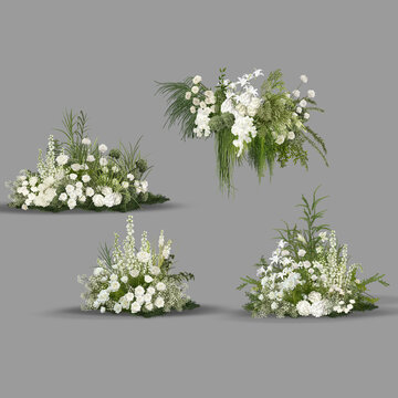 白綠婚禮花藝素材