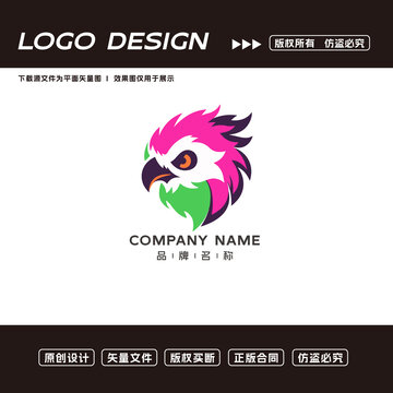 卡通鷹logo標(biāo)志