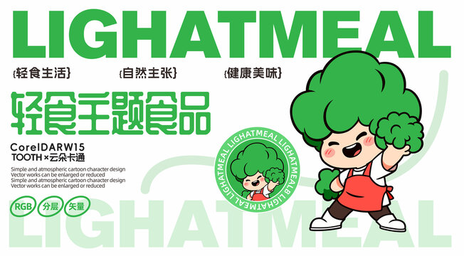 輕食餐廳卡通LOGO