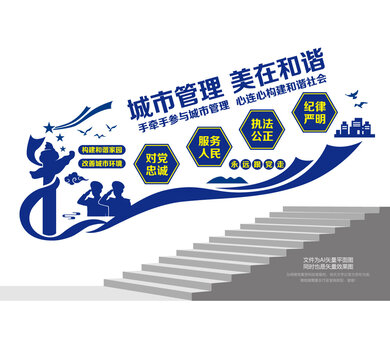 城市管理宣傳樓梯墻