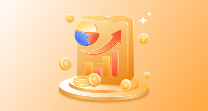 數(shù)據(jù)分析橙色矢量插畫