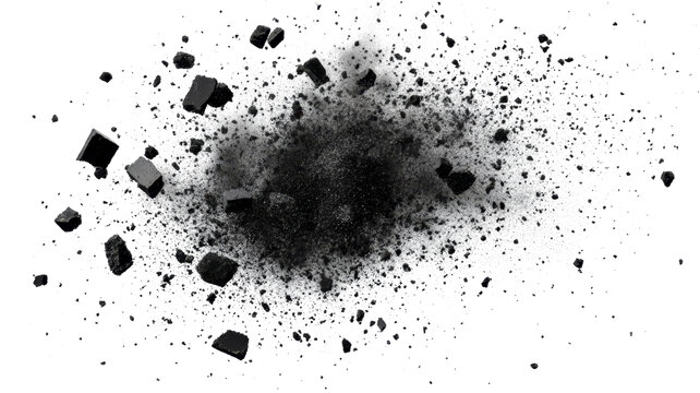 [免摳素材]黑色粉塵爆炸效果圖