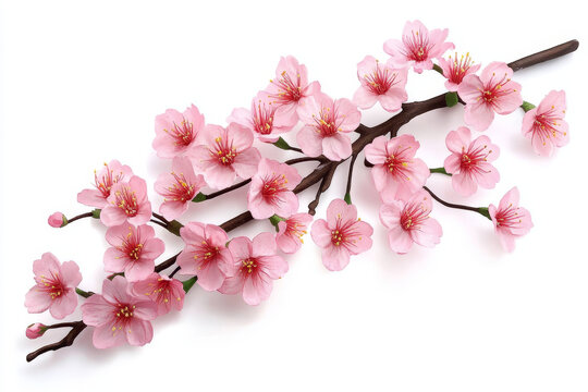 粉嫩櫻花枝丫的唯美意境