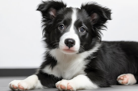 可愛邊境牧羊犬幼犬特寫