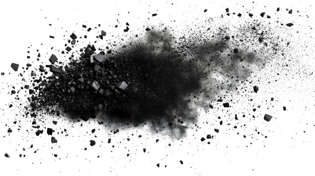 [免摳素材]黑色粉末爆炸效果圖