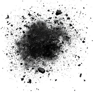[免摳素材]黑色粉末爆炸紋理圖