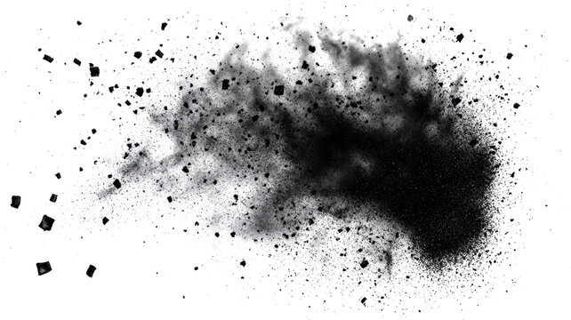 [免摳素材]黑色粉末爆炸抽象背景圖