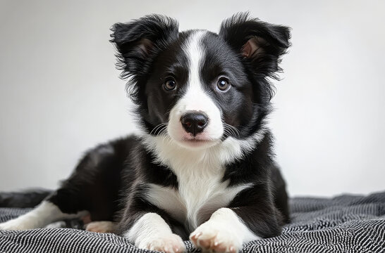 可愛邊境牧羊犬幼犬特寫