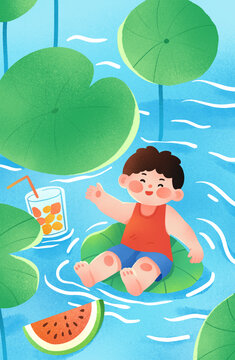 大暑時(shí)節(jié)夏日水面漂浮記