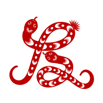蛇年剪紙藝術(shù)蛇型發(fā)字