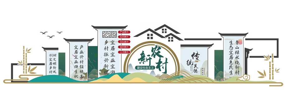 新農(nóng)村展板鄉(xiāng)村振興文化墻