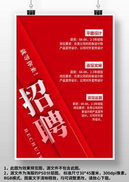 紅色創(chuàng)意公司企業(yè)商場店面校園招聘海報(bào)設(shè)計(jì)