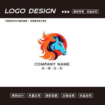 卡通馬logo標志