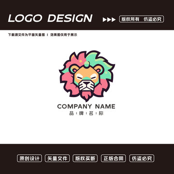 卡通獅子logo標(biāo)志