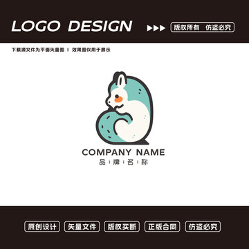 卡通松鼠logo標(biāo)志