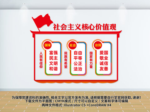 社區(qū)核心價值觀黨建文化墻