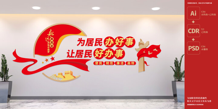 社區(qū)便民服務(wù)中心文化墻
