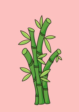 竹子扁平插畫