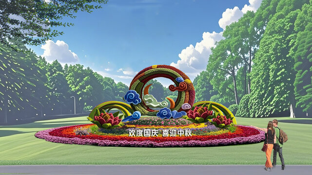 歡度國慶花壇