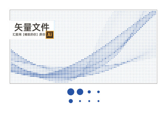 矢量圓點動感曲線鏤空板