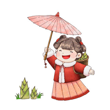 少女撐傘