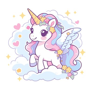夢(mèng)幻獨(dú)角獸插畫