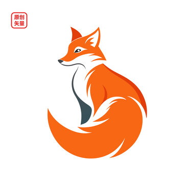 矢量插畫動物簡約卡通狐貍