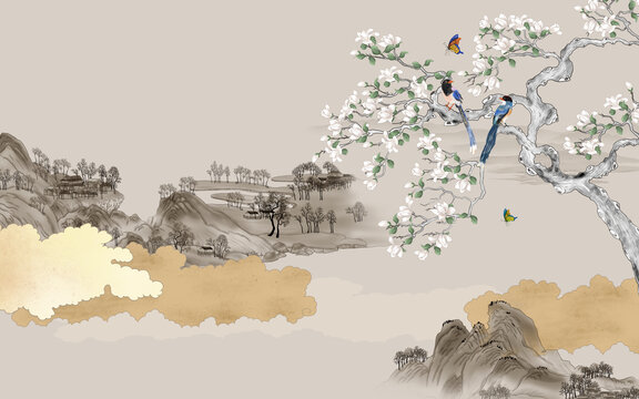高端古典山水花鳥