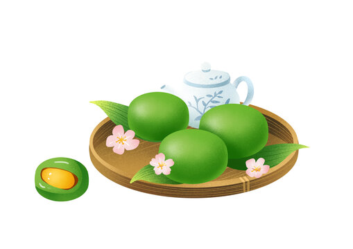 卡通青團(tuán)節(jié)日插畫