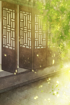中國風(fēng)夏天庭院