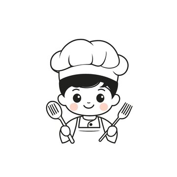 廚師簡筆畫