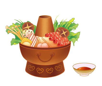 國潮風(fēng)火鍋美食食材
