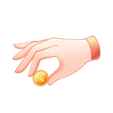 理財(cái)手勢(shì)拿金幣