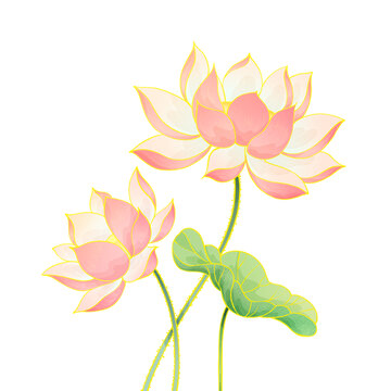 國(guó)潮風(fēng)荷花元素