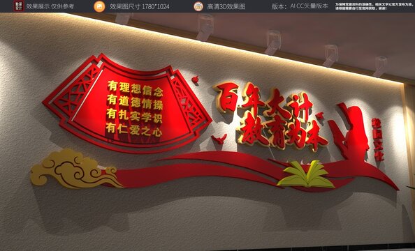 百年大計(jì)教育為本教師文化墻